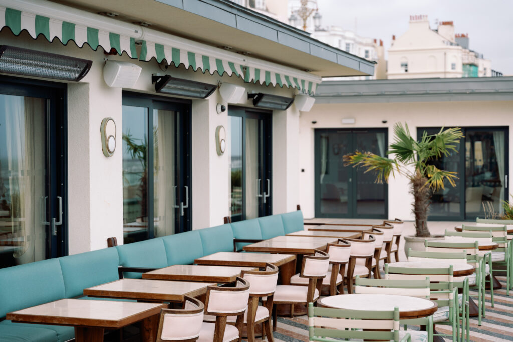 audio-visuals systems on terrace at soho house brighton