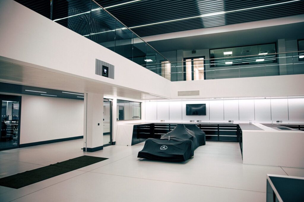 Projectors used in meeting room at Mercedes